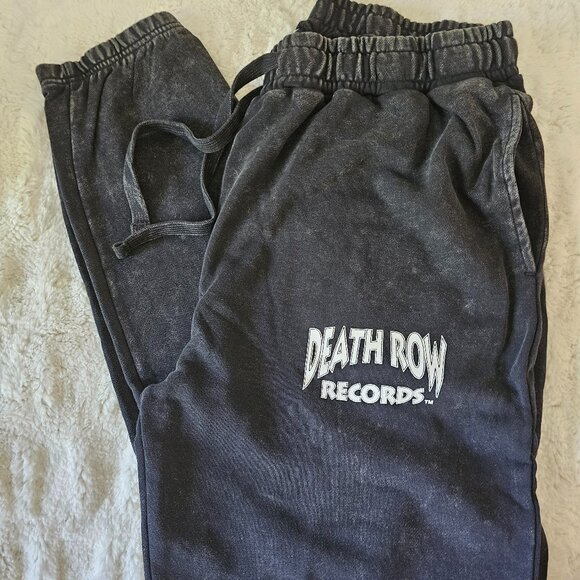 Death Row Records Men's 2XL Acid Wash Joggers Vintage Black - Picture 1 of 6